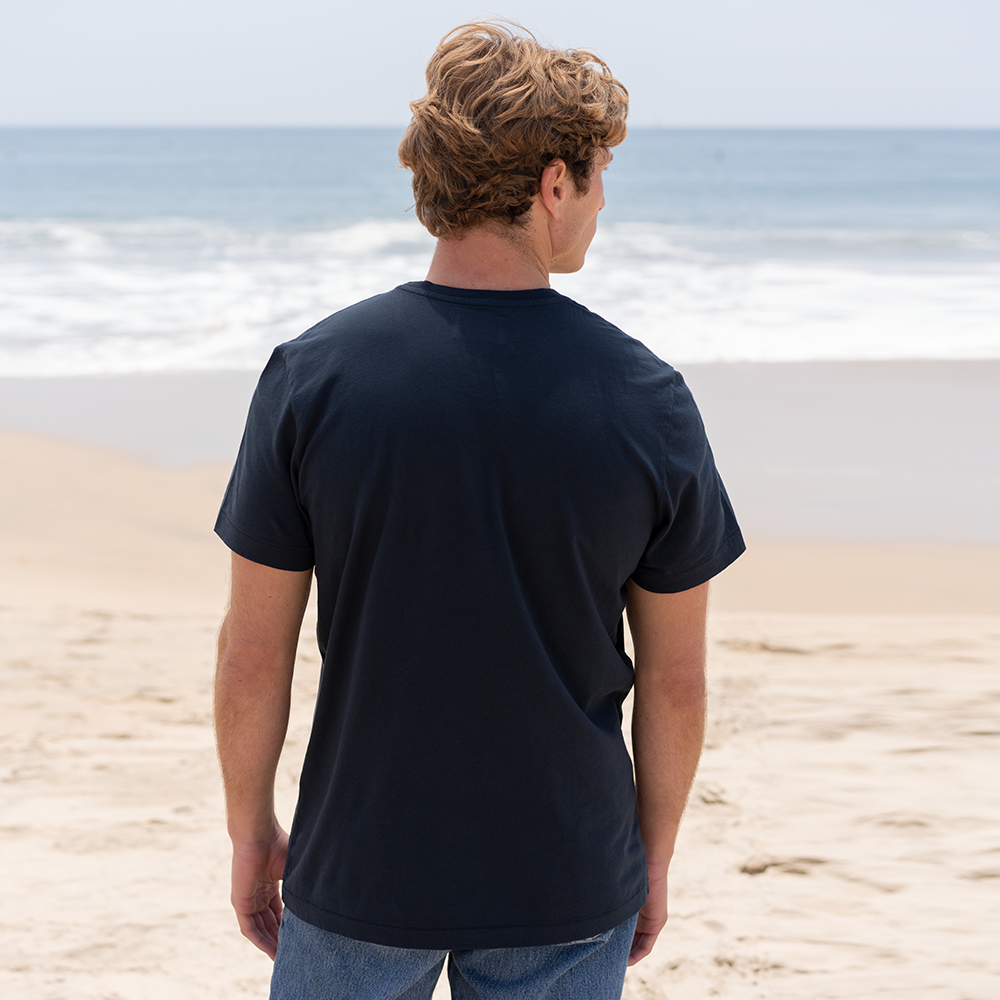 #color_navy-blue organic cotton t-shirt Back