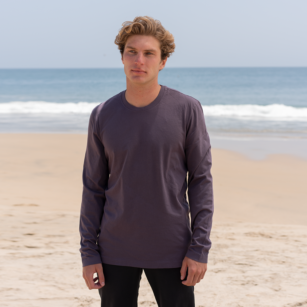 #color_faded-purple organic long sleeve cotton t-shirt 