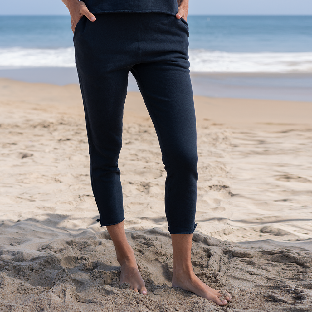 #color_navy-blue Womens French Terry Track Pant Front