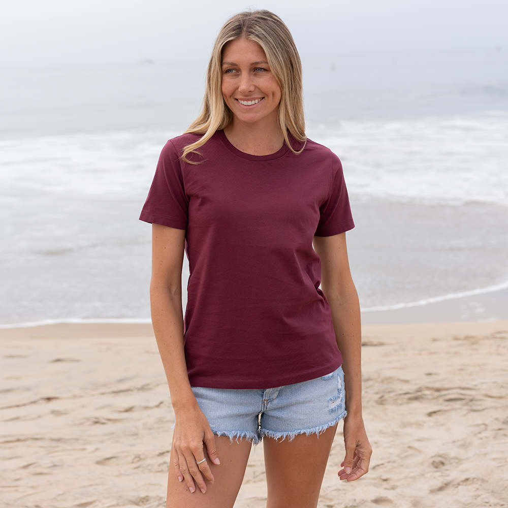 #color_burgundy organic cotton t-shirt 