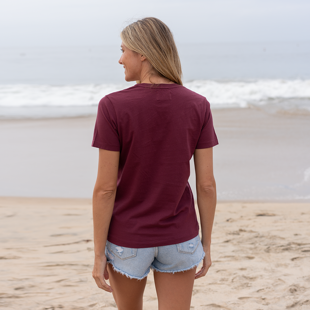 #color_burgundy organic cotton t-shirt Back