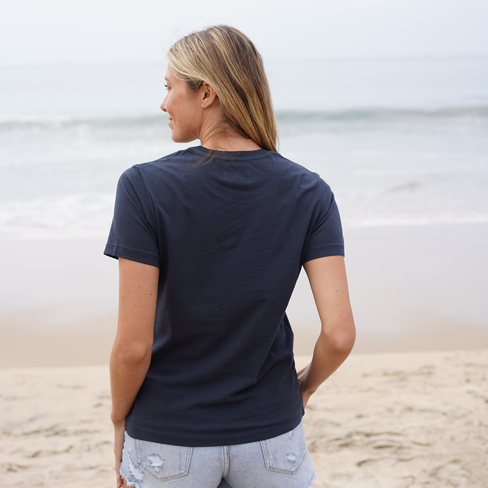 #color_navy-blue organic cotton t-shirt Back